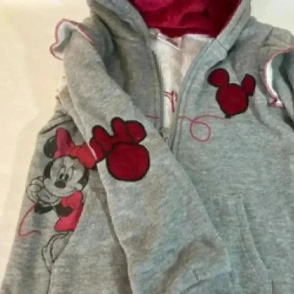 Disney Minnie Mouse Zip Front Girls Hoodie‎ Size 6 - Picture 7 of 9
